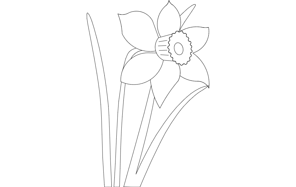 Elegant Daffodil Flower Vector Design for Laser Cutting DXF
