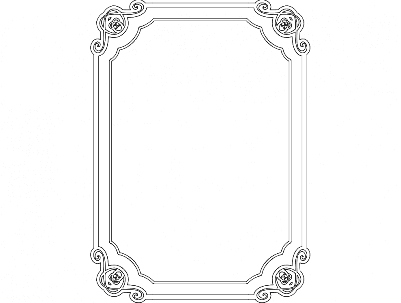Elegant Decorative Border Frame Vector File for Laser Cutting