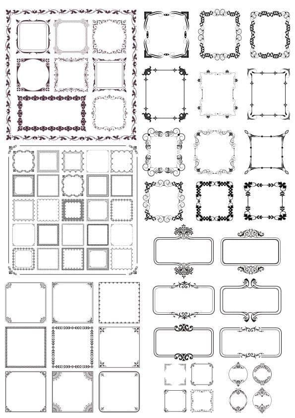 Elegant Decorative Border Frames Collection Vector Files