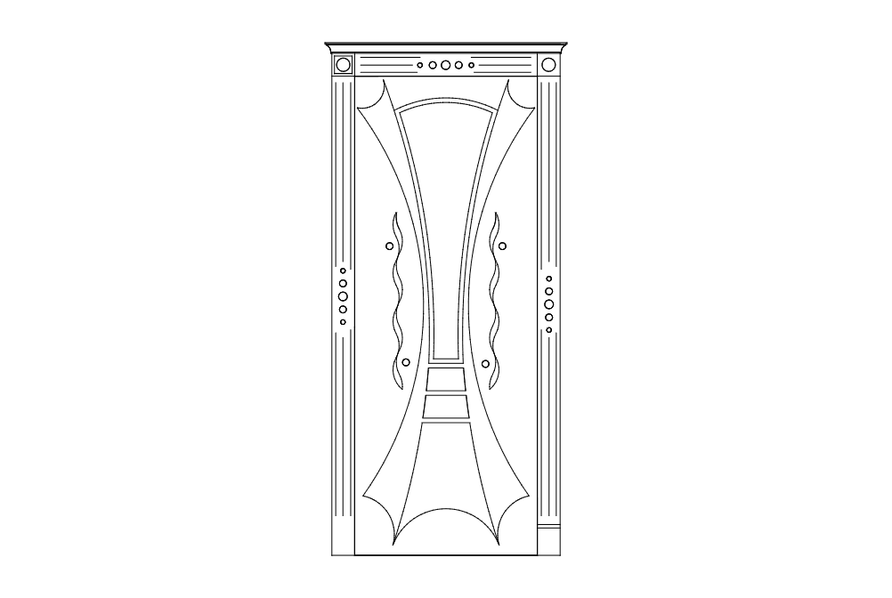Elegant Decorative Door Panel Vector Design DXF File