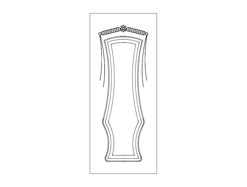 Elegant Decorative Door Panel Vector Design DXF File