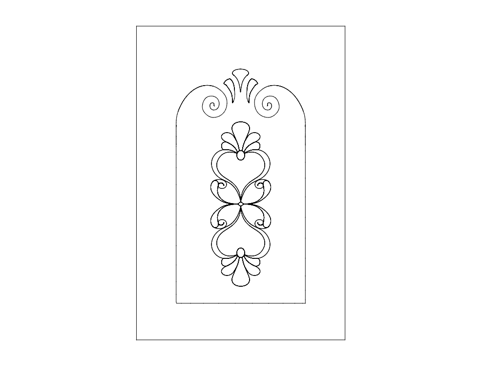 Elegant Decorative Door Panel Vector Design DXF File