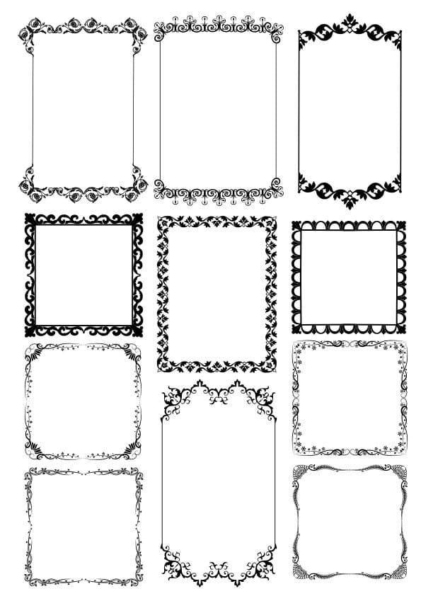 Elegant Decorative Frames Collection Vector Files for Laser Cutting