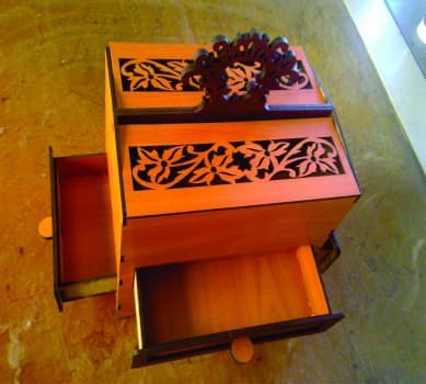 Elegant Decorative Jewelry Box with Drawers Laser Cut File
