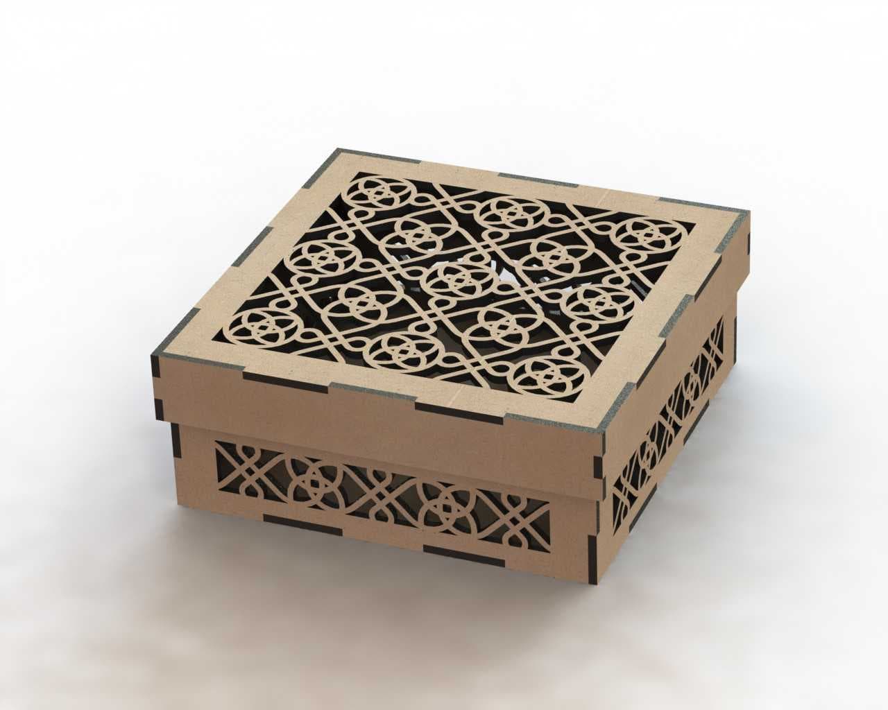 Elegant Decorative Laser Cut Gift Box Vector File (DXF)