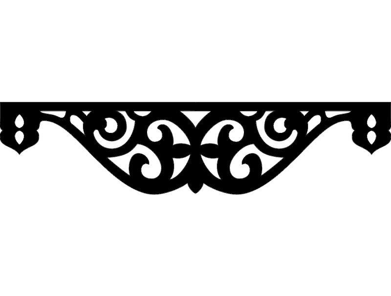 Elegant Decorative Scrollwork Valance Vector DXF File