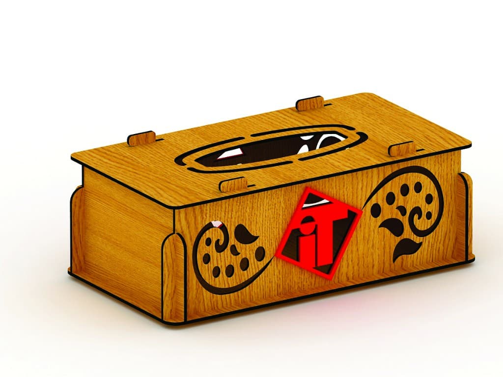 Elegant Decorative Tissue Box Cover Laser Cut Vector File