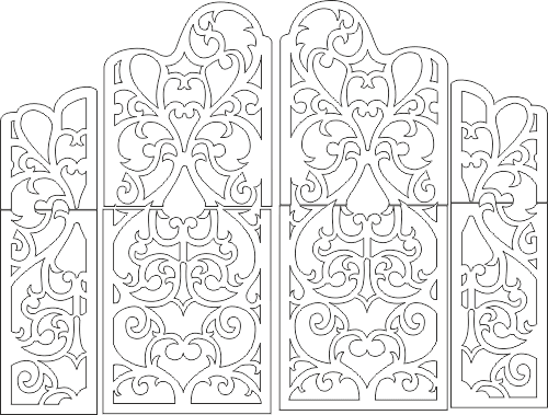 Elegant Decorative Wedding Screen Laser Cut Vector File