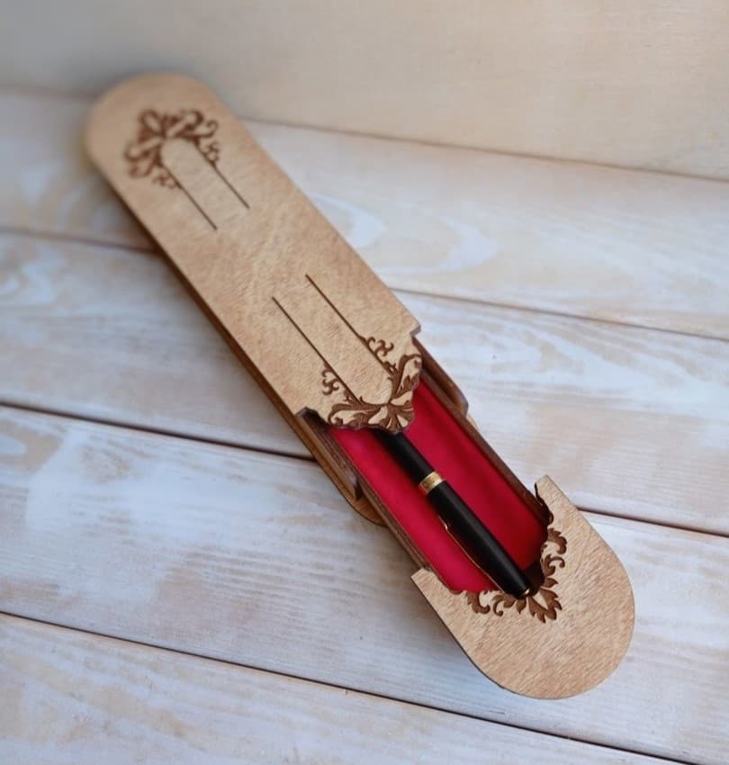 Elegant Decorative Wooden Pen Case Laser Cut Vector File