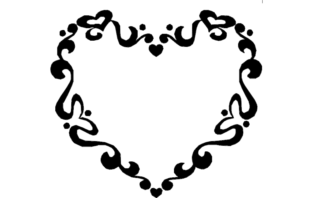 Elegant Filigree Heart Frame Vector for Laser Cutting (DXF)