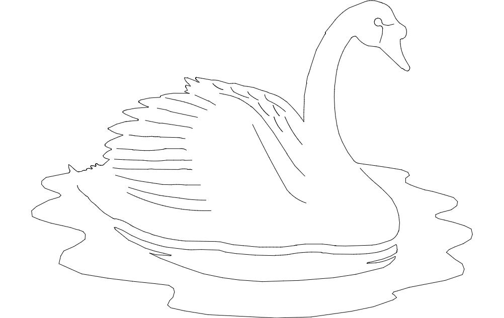 Elegant Floating Swan Vector Design for Laser Cutting DXF