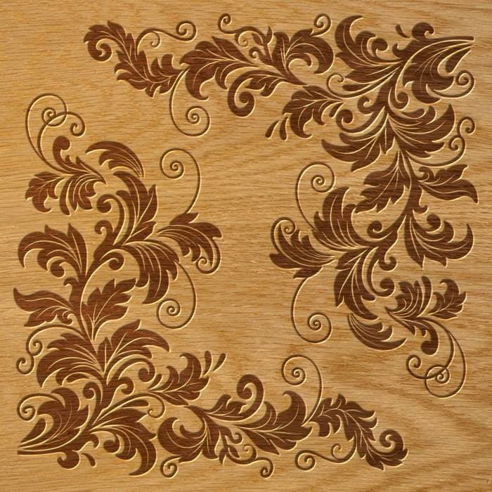 Elegant Floral Corner Ornaments Vector File for CNC