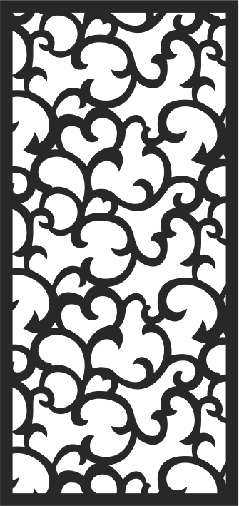 Elegant Floral Damask CNC Screen Vector File