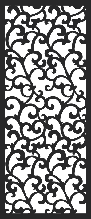 Elegant Floral Damask CNC Screen Vector File
