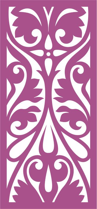 Elegant Floral Damask Panel Vector for Laser Cutting