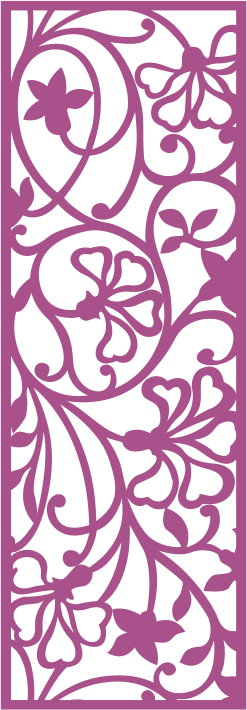 Elegant Floral Lattice Laser Cut Vector Panel Design