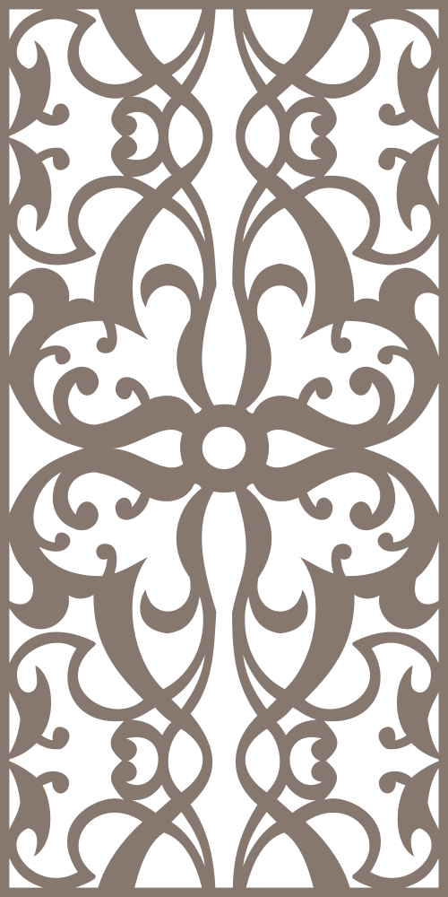 Elegant Floral Lattice Screen Panel Vector File