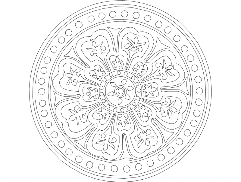 Elegant Floral Mandala Vector Design for Laser Cutting DXF