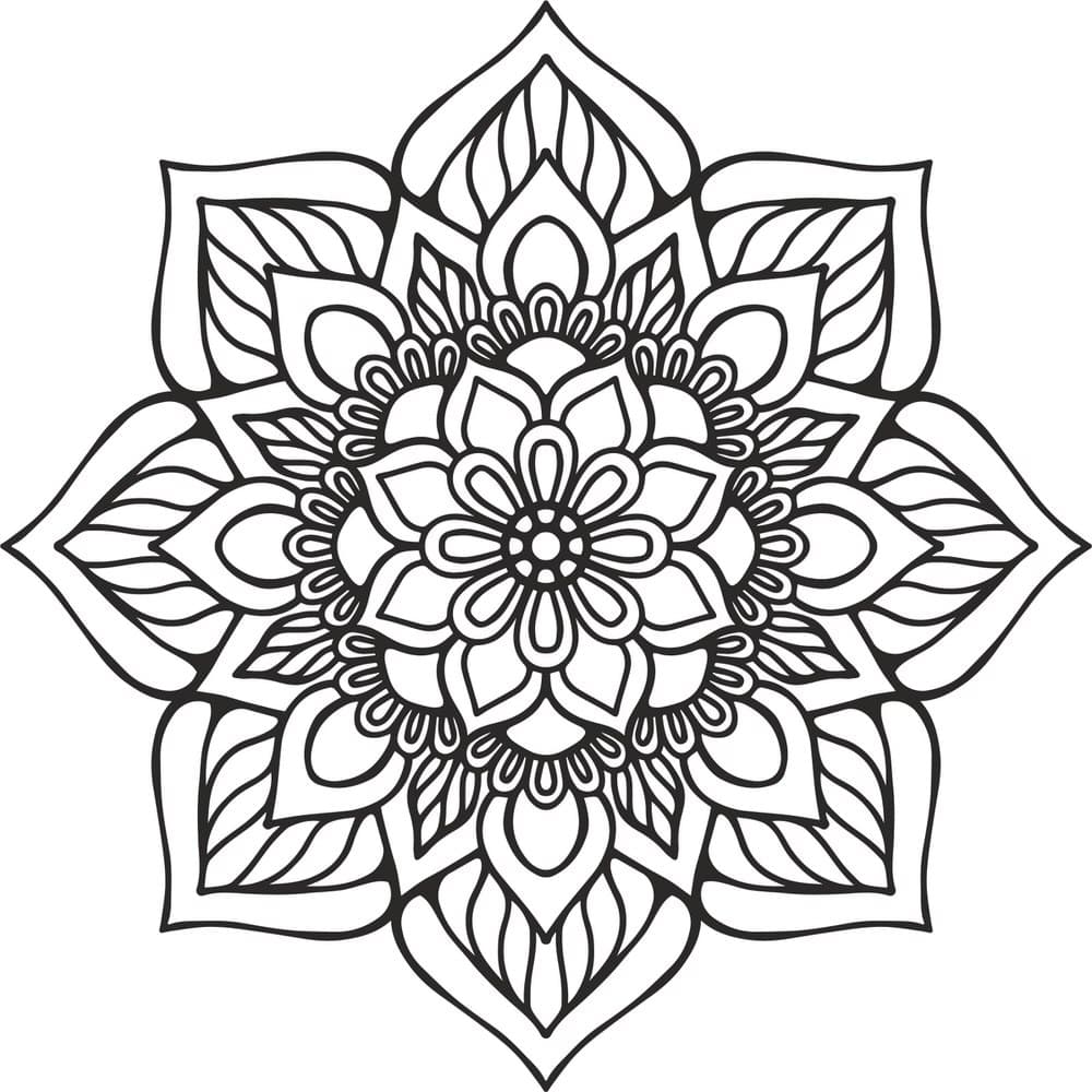Elegant Floral Mandala Vector Design for Laser Cutting