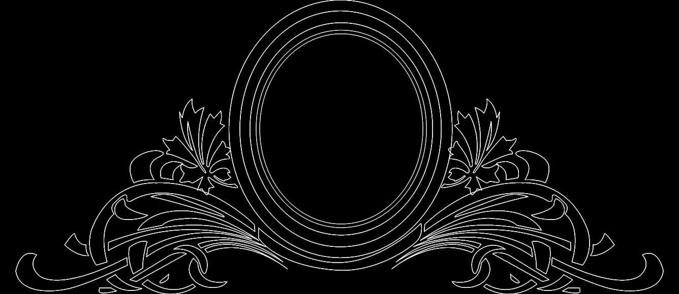 Elegant Floral Oval Frame Vector Design for CNC - DXF File