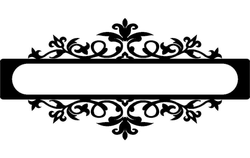 Elegant Floral Scroll Frame Vector for Laser Cutting (DXF)