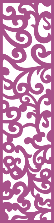 Elegant Floral Scroll Laser Cut Panel Vector File