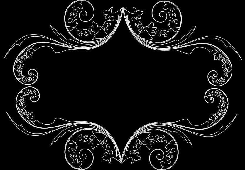 Elegant Floral Scroll Mirror Frame Vector DXF Design