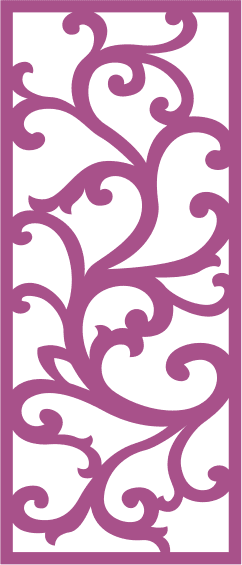 Elegant Floral Scrollwork Laser Cut Panel Vector File