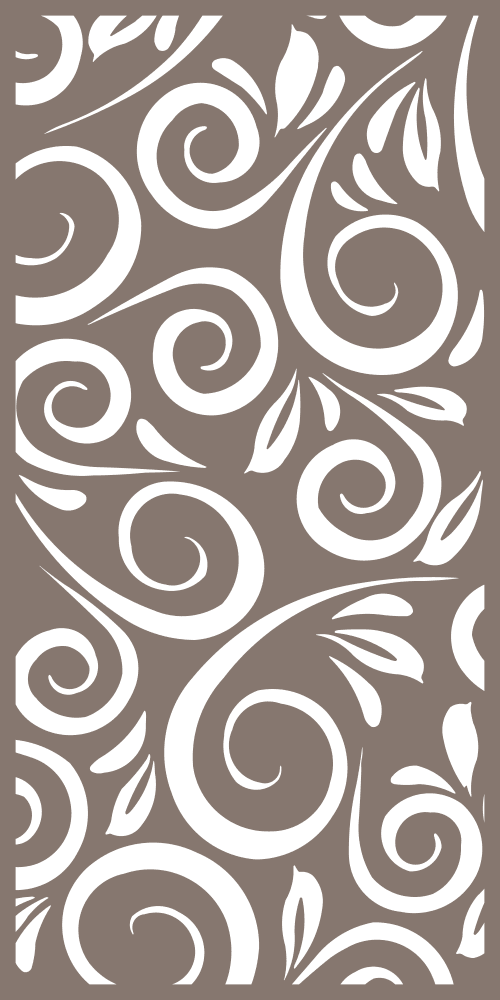 Elegant Floral Swirl Decorative Panel Vector File