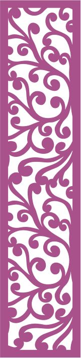 Elegant Floral Swirl Decorative Screen Panel Vector (CDR)