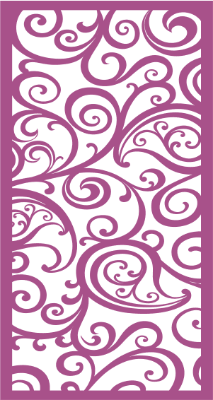 Elegant Floral Swirl Decorative Screen Panel Vector File