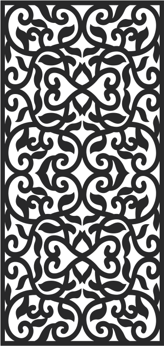 Elegant Floral Swirl Decorative Screen Panel Vector File