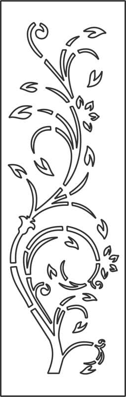 Elegant Floral Swirl Panel Vector DXF Design