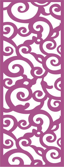 Elegant Floral Swirl Pattern Vector for Laser Cutting