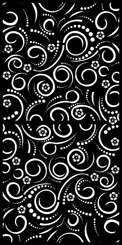 Elegant Floral Swirl Seamless Pattern Vector for CNC Laser Cutting