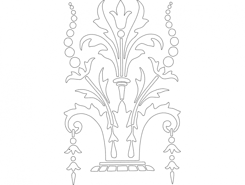 Elegant Floral Urn Vector Design for Laser Cutting DXF