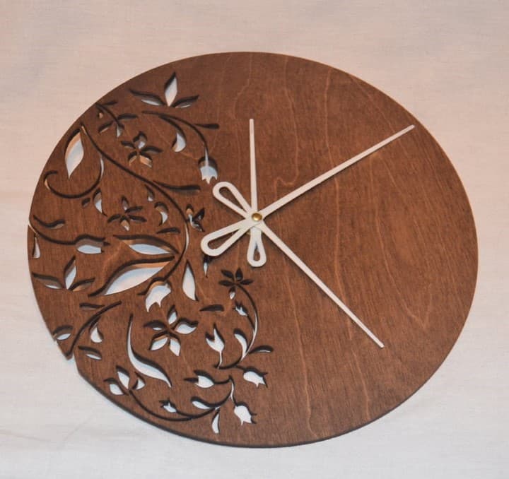 Elegant Floral Wall Clock Laser Cut Design SVG Vector