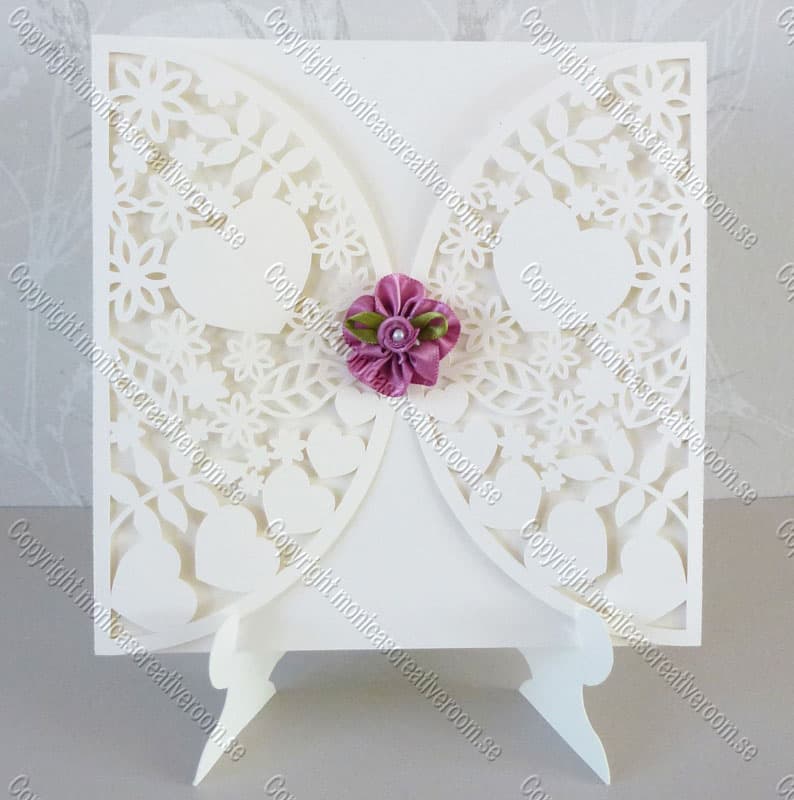 Elegant Gate Fold Invitation Card Laser Cut DXF Template