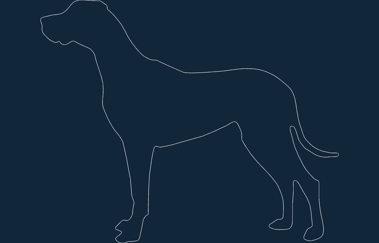 Elegant Great Dane Silhouette Vector File for Laser Cutting DXF