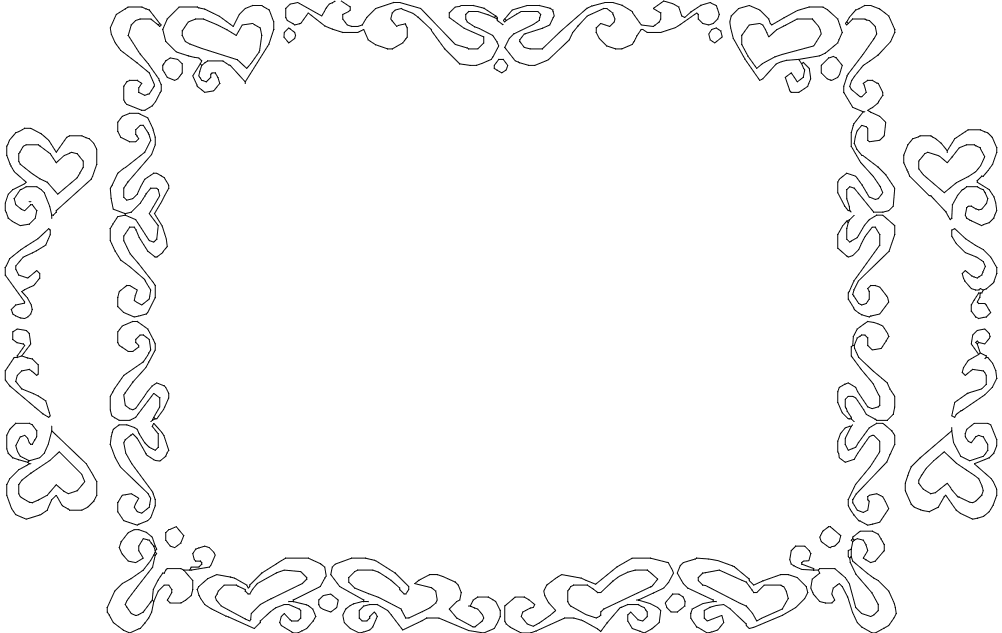 Elegant Heart Border Frame Vector Design for Laser Cutting DXF