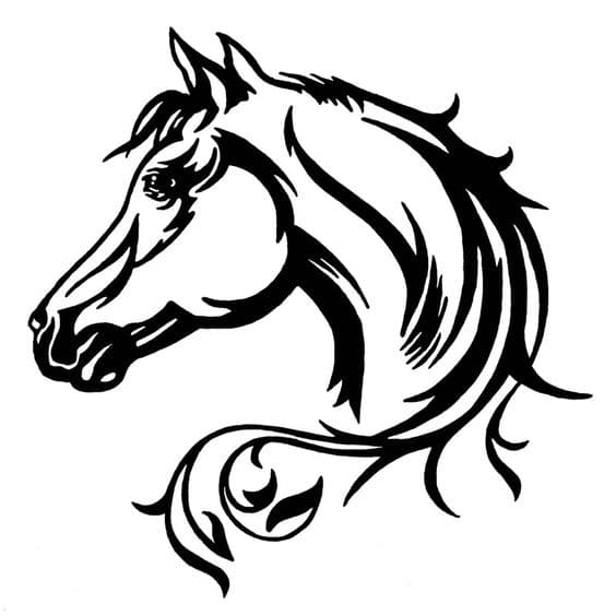 Elegant Horse Head Silhouette DXF Vector for Laser Cutting
