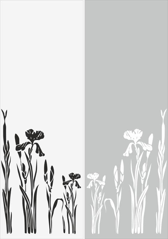 Elegant Iris Floral Panel Vector for Laser Cutting