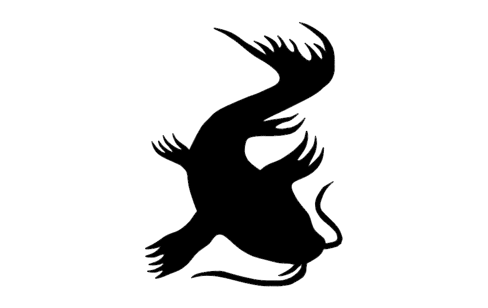 Elegant Koi Fish Silhouette Vector for Laser Cutting DXF