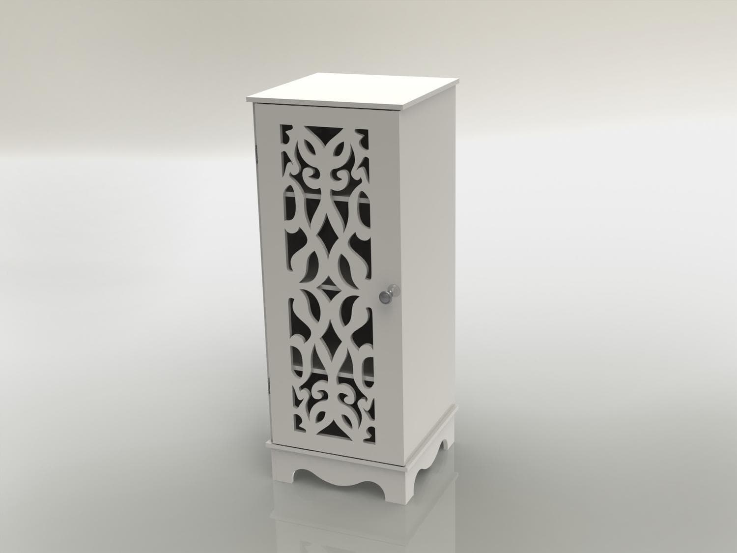 Elegant Laser Cut Cabinet with Ornate Panel DXF Vector File