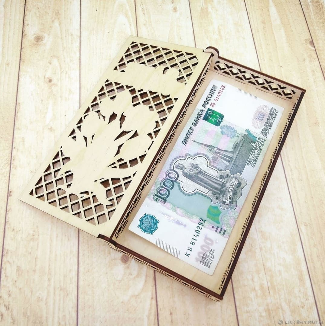 Elegant Laser Cut Money Gift Box Vector for CNC