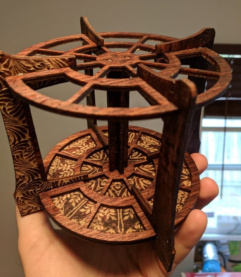 Elegant Laser Cut Rotating Brush Holder SVG File