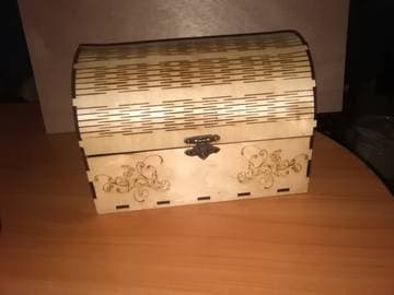 Elegant Laser Cut Wooden Treasure Chest Vector File