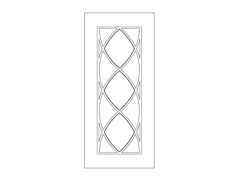 Elegant Lattice Door Panel Design Vector DXF File
