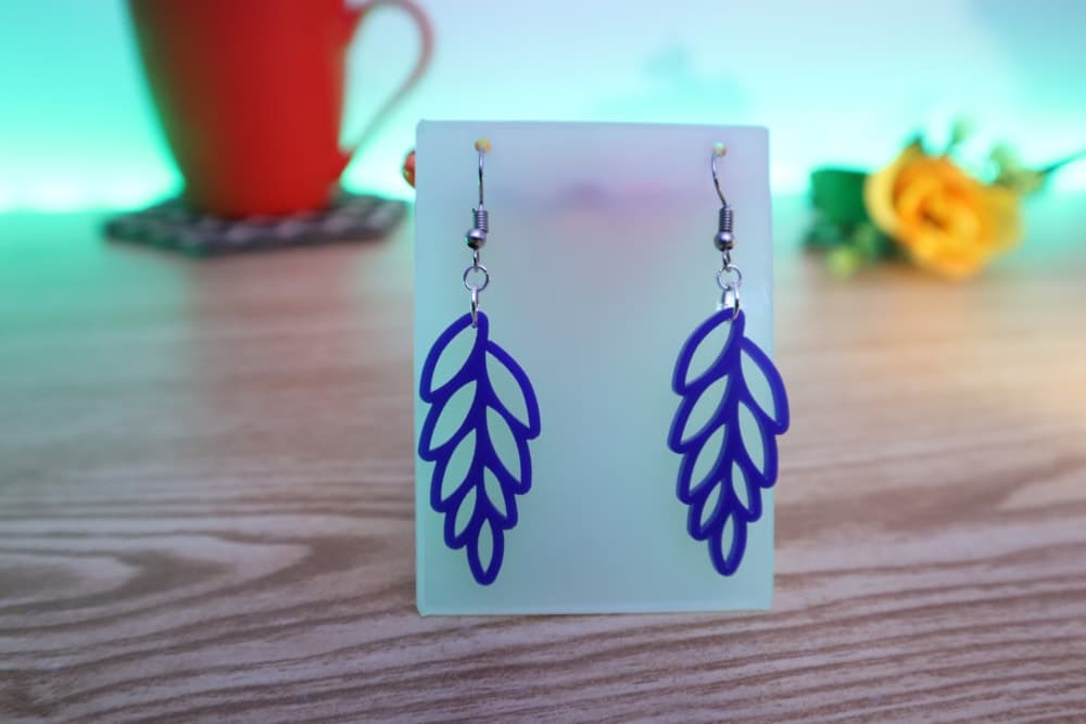 Elegant Leaf Shape Earrings Laser Cut Vector File (DXF)
