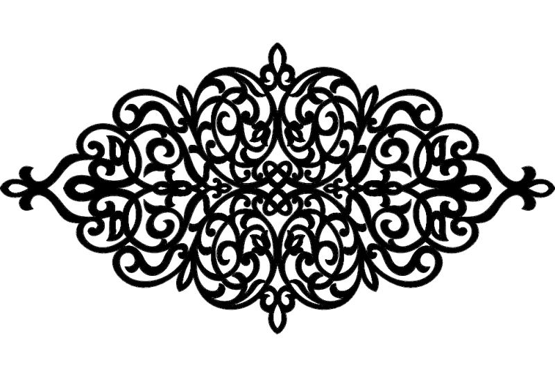 Elegant Ornamental Filigree Panel DXF Vector File